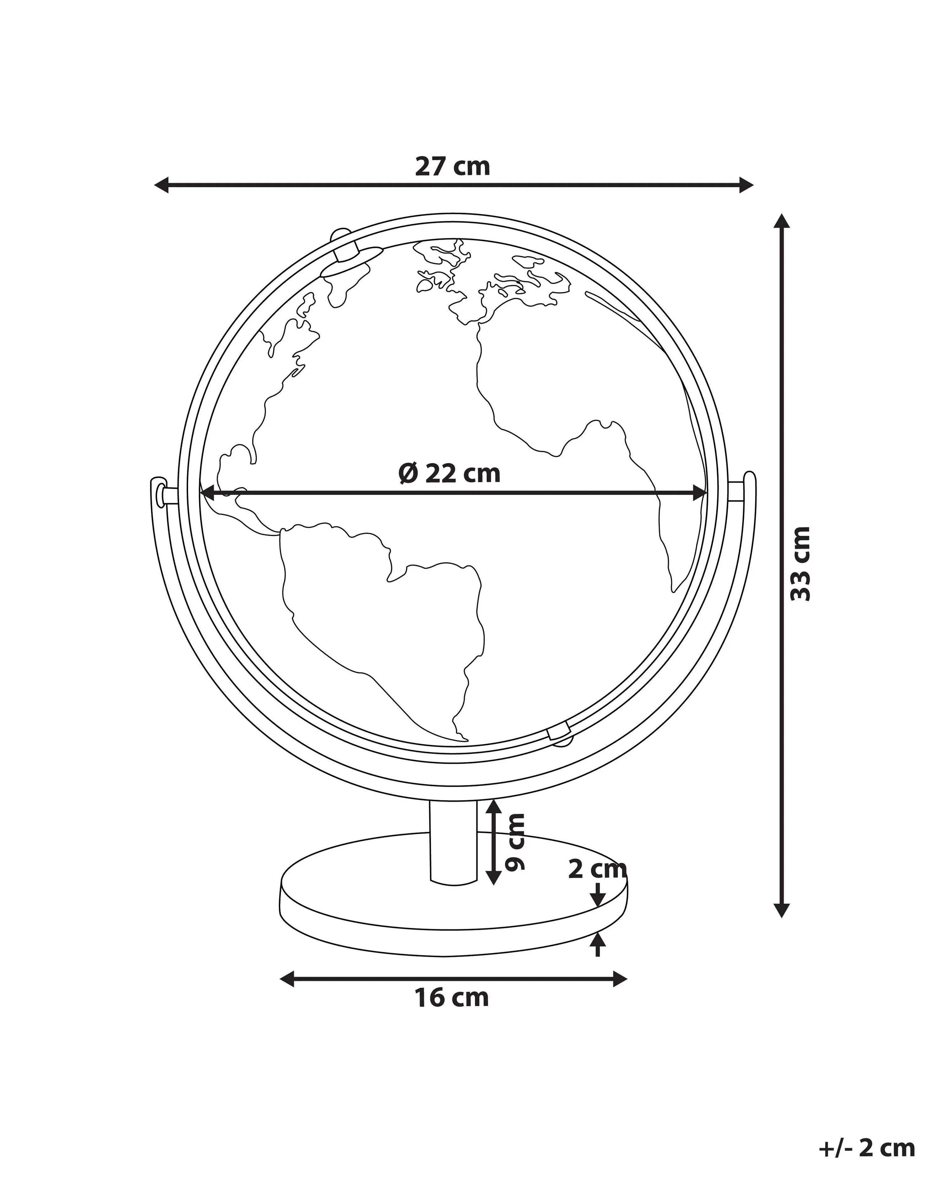 Mappamondo Argento 33 cm