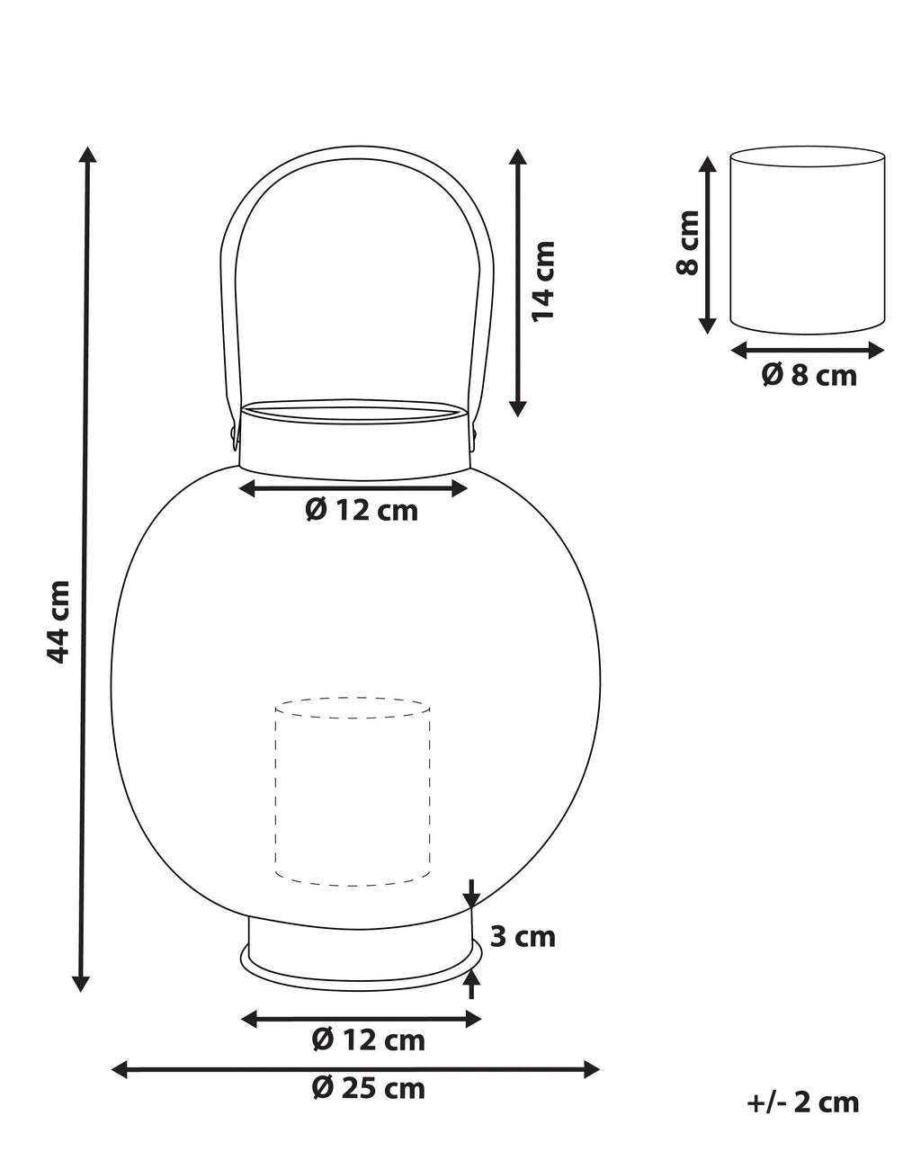 Lanterne Métal 30 cm Or