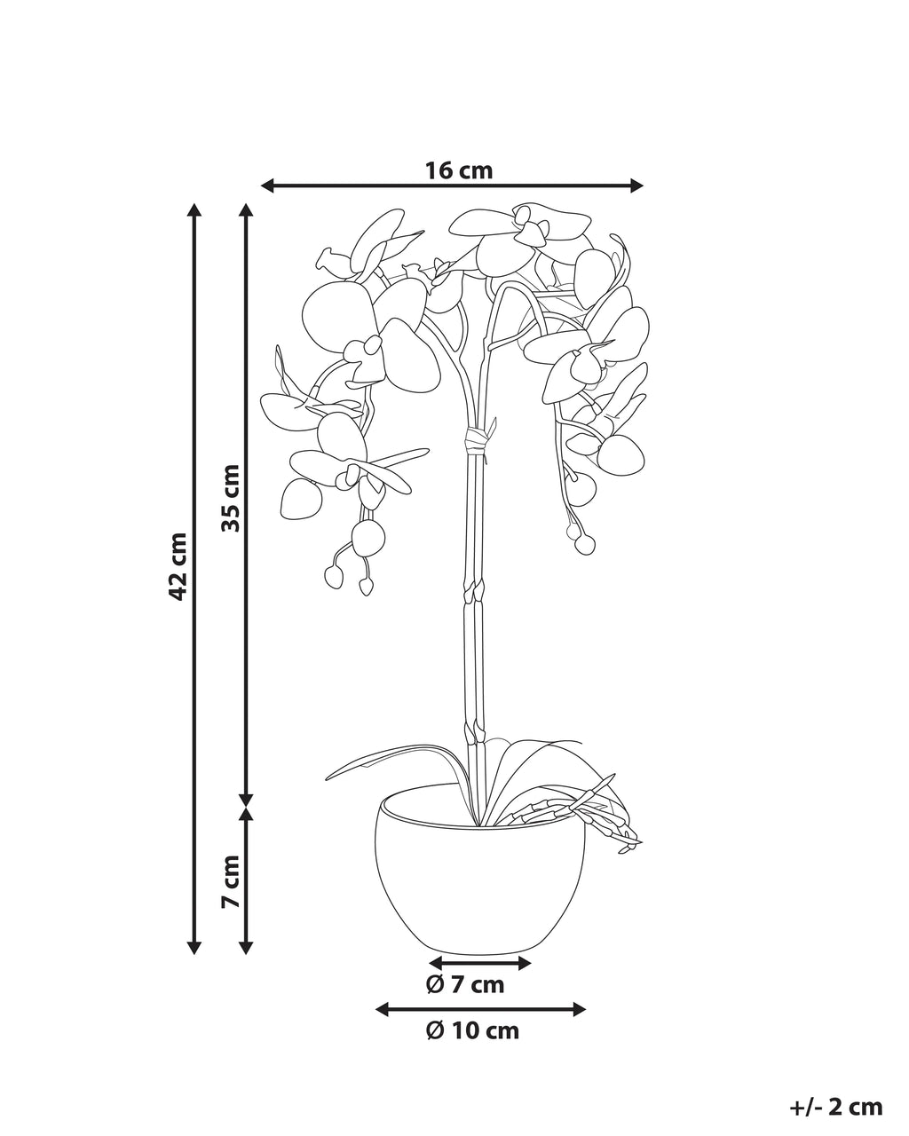 Plante artificielle ORCHIDÉE 42 cm Blanc