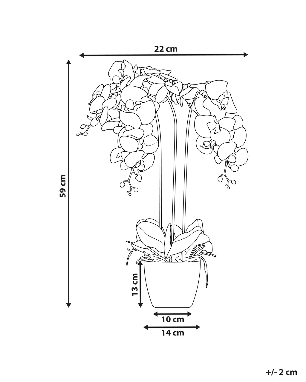 Plante artificielle ORCHIDÉE 59 cm Blanc