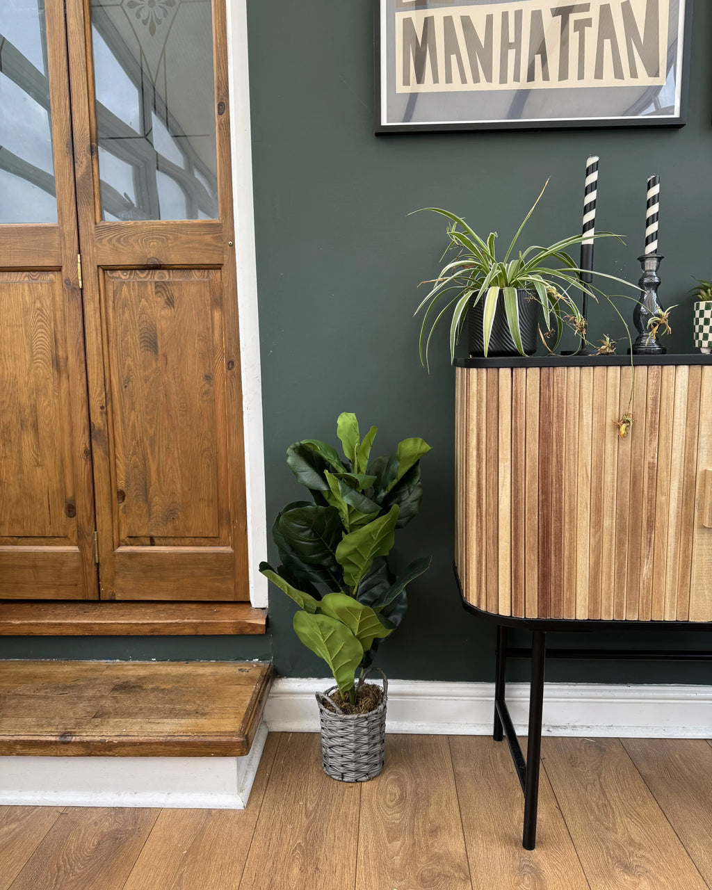 Plante artificielle ARBRE À FEUILLES DE VIOLON 72 cm Verte