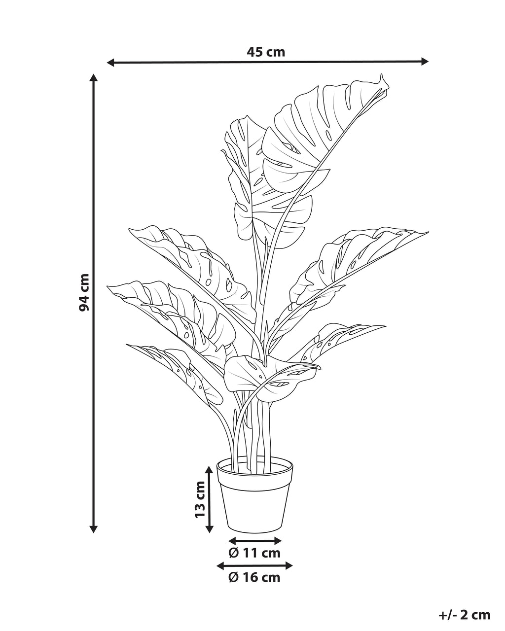 Plante artificielle MONSTERA 94 cm Verte