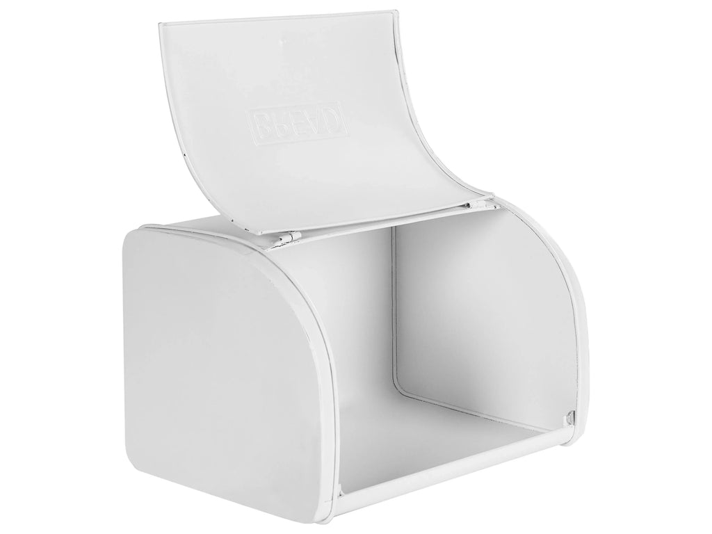Boîte à pain en métal blanc