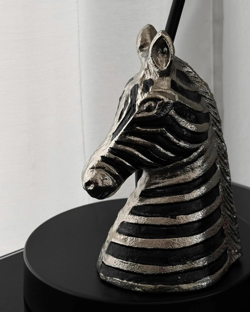 Accessoire décoratif Zèbre Métal Noir/Argent