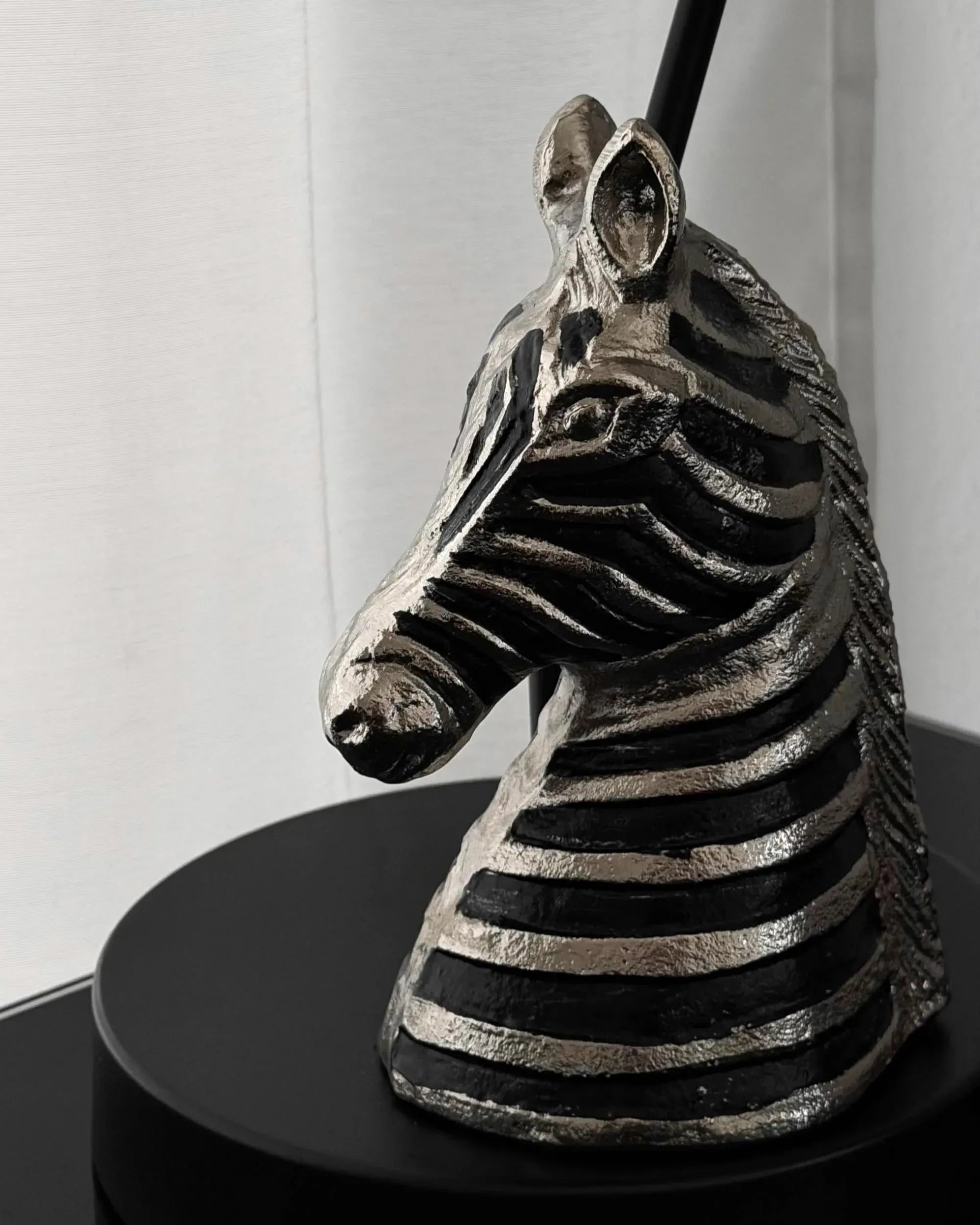 Accessoire décoratif Zèbre Métal Noir/Argent