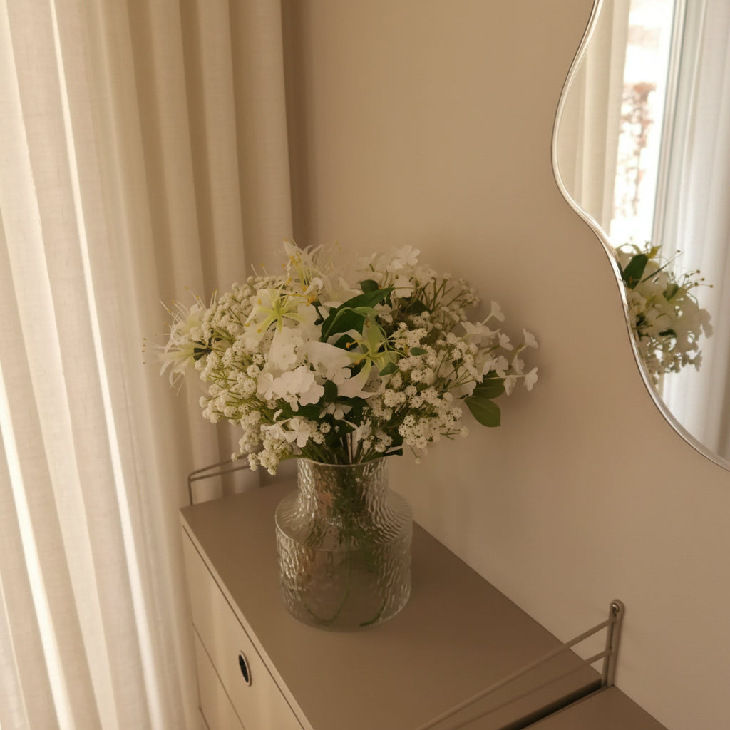 Bouquet de fleurs artificielles 38 cm Blanc