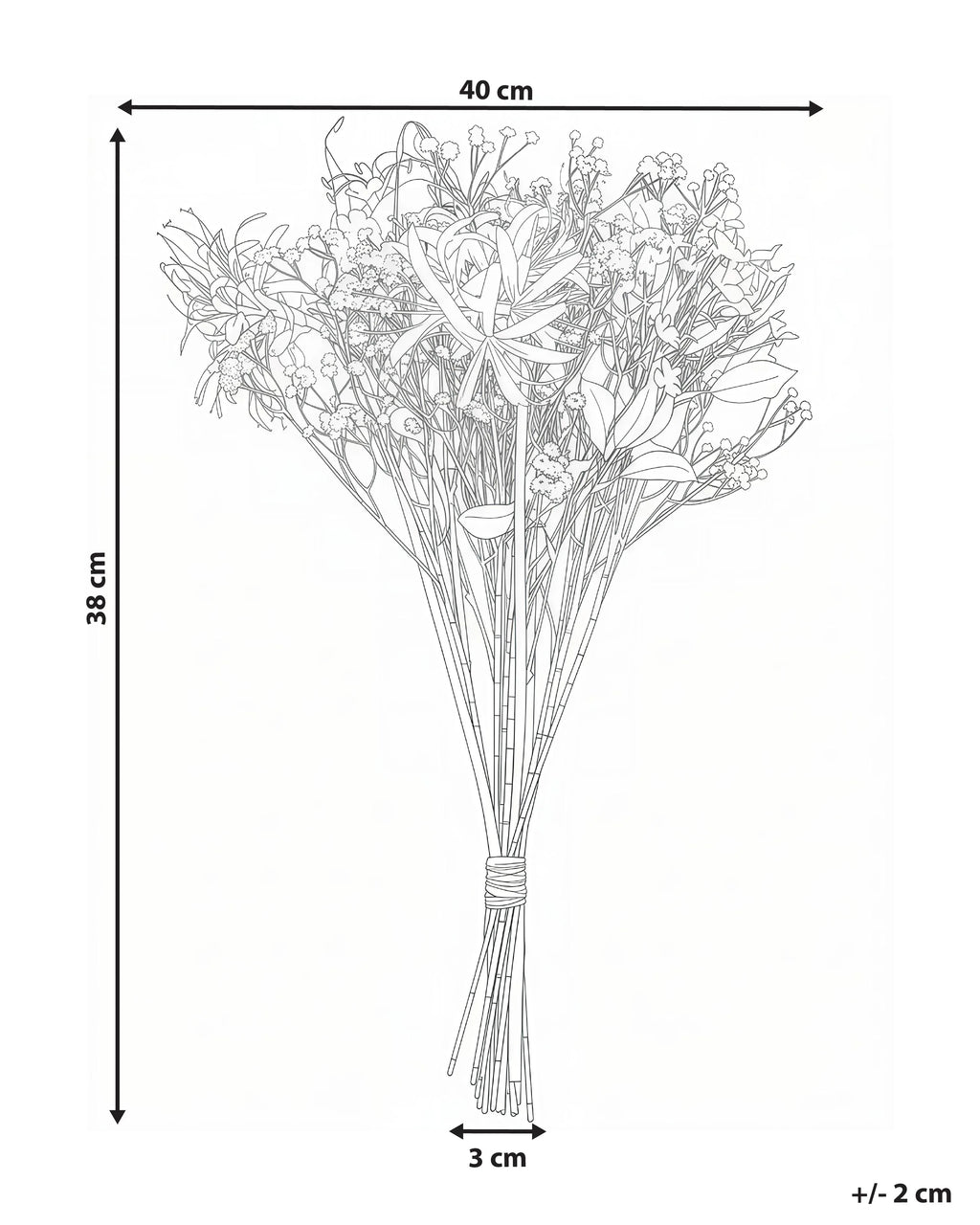 Bouquet de fleurs artificielles 38 cm Blanc