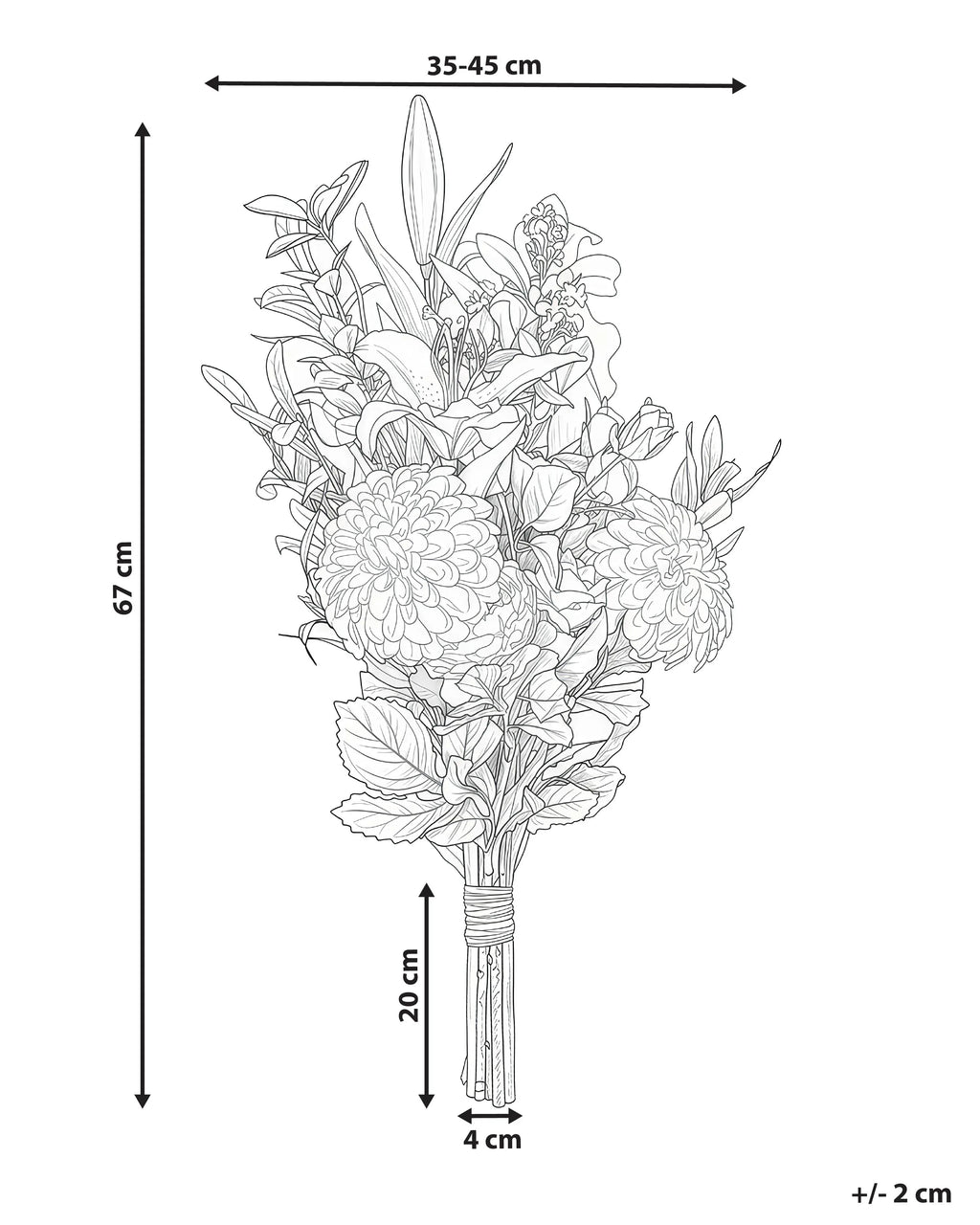 Bouquet de fleurs artificielles 67 cm Blanc