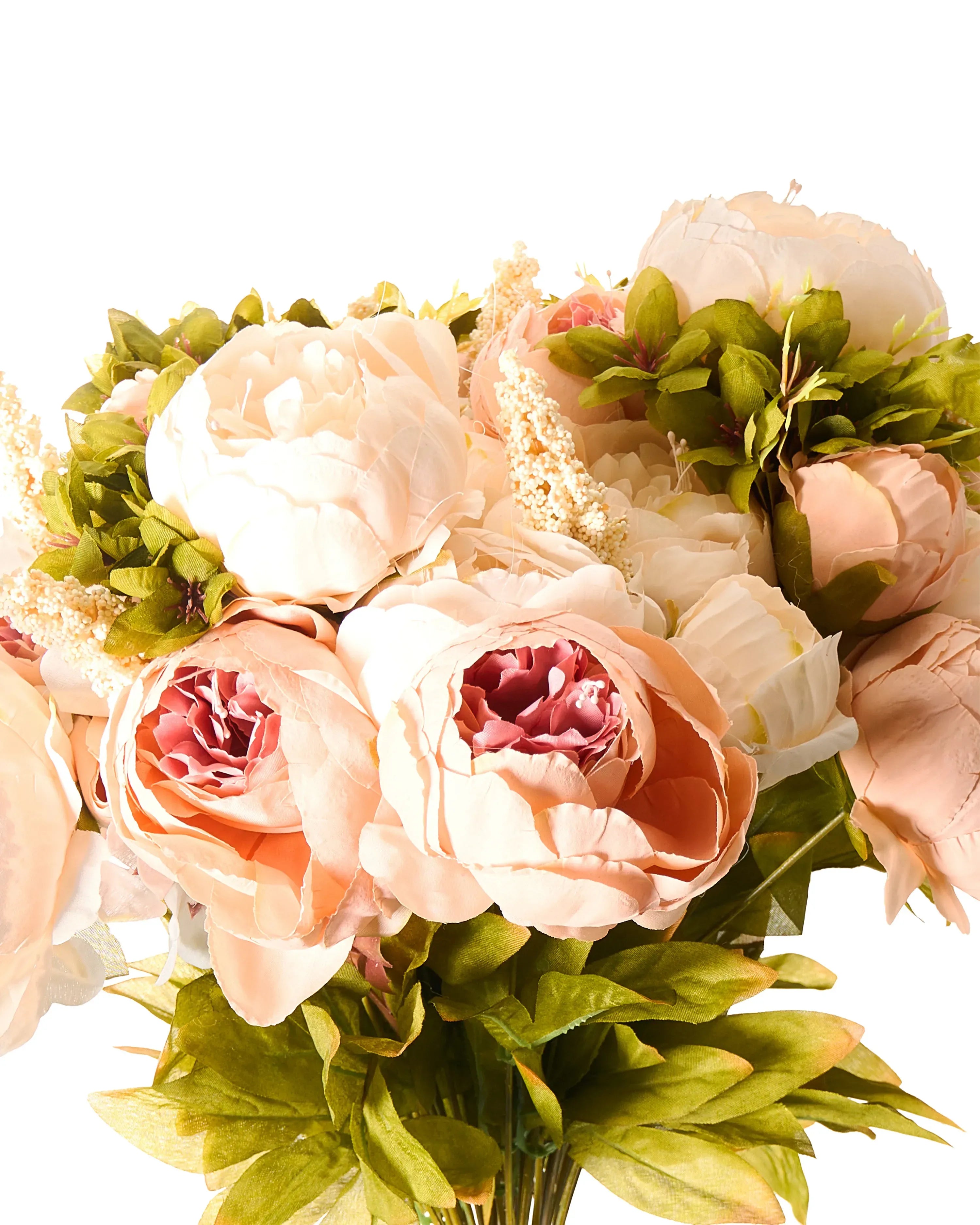 Bouquet de fleurs artificielles 45 cm Rose pastel