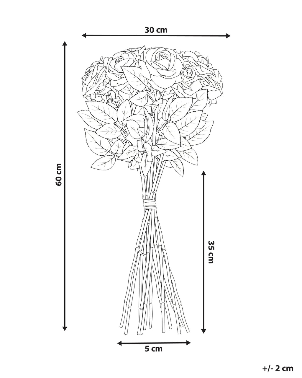 Bouquet de fleurs artificielles 60 cm Rouge