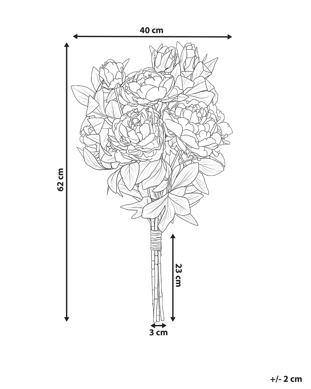 Bouquet de fleurs artificielles 62 cm Rose