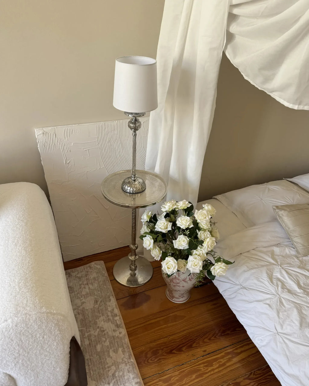 Bouquet de fleurs artificielles 55 cm Blanc
