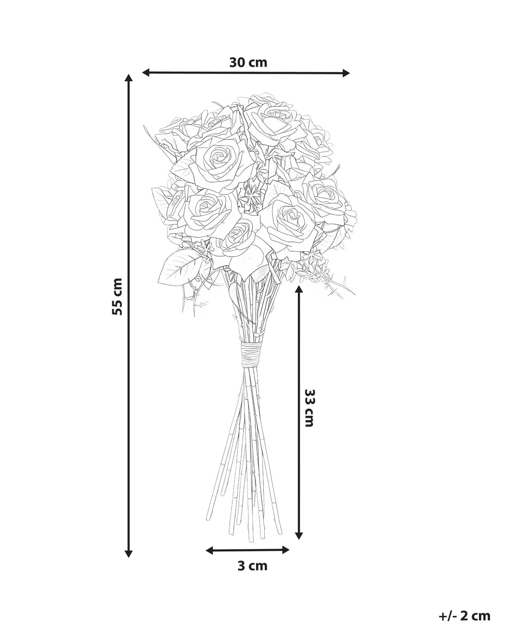 Bouquet de fleurs artificielles 55 cm Blanc