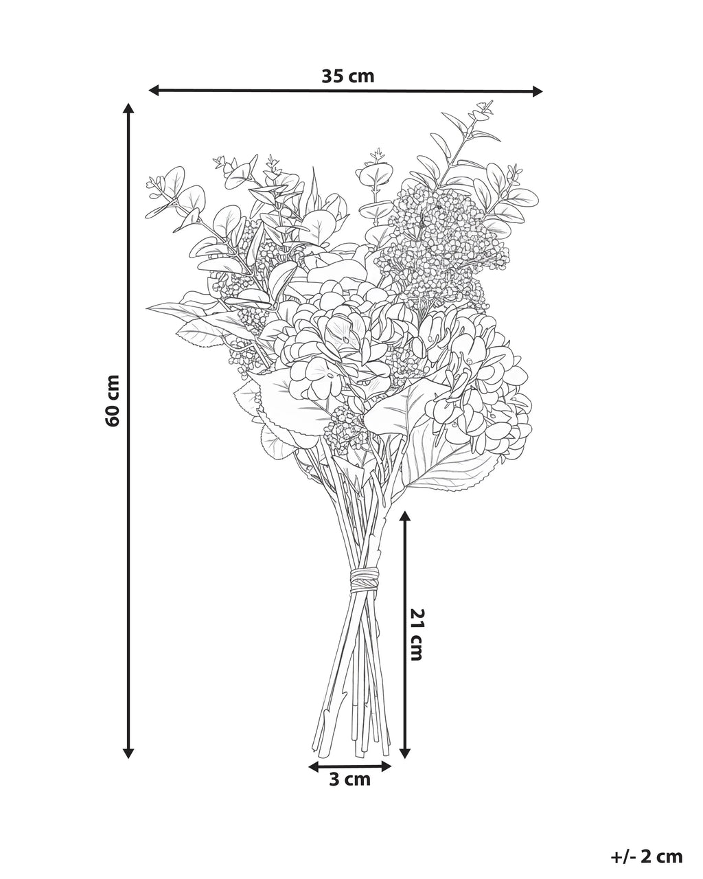 Bouquet de fleurs artificielles 60 cm Rose