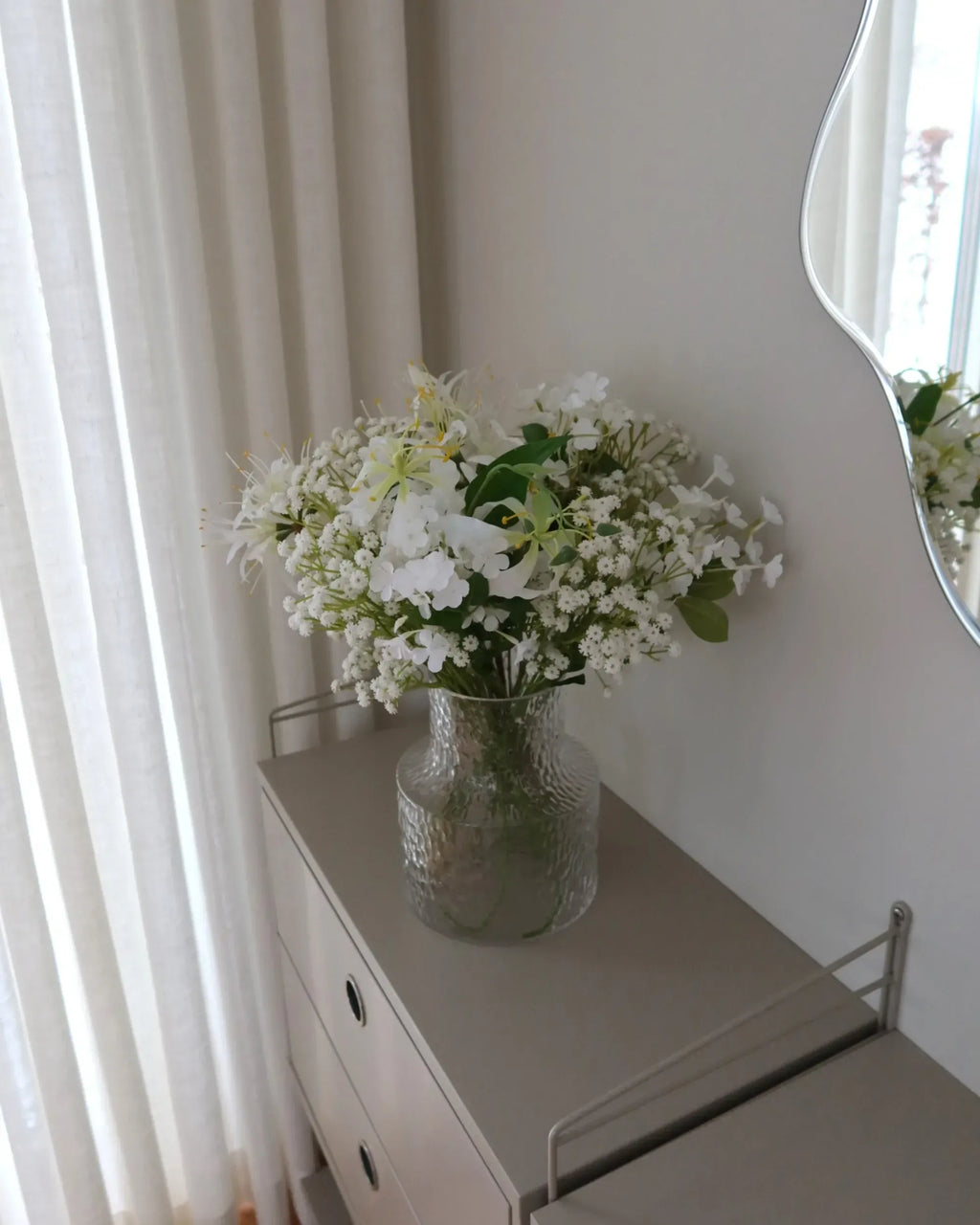 Bouquet de fleurs artificielles 70 cm Blanc