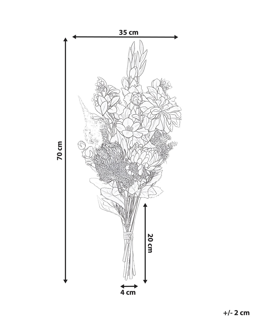 Bouquet de fleurs artificielles 70 cm Blanc