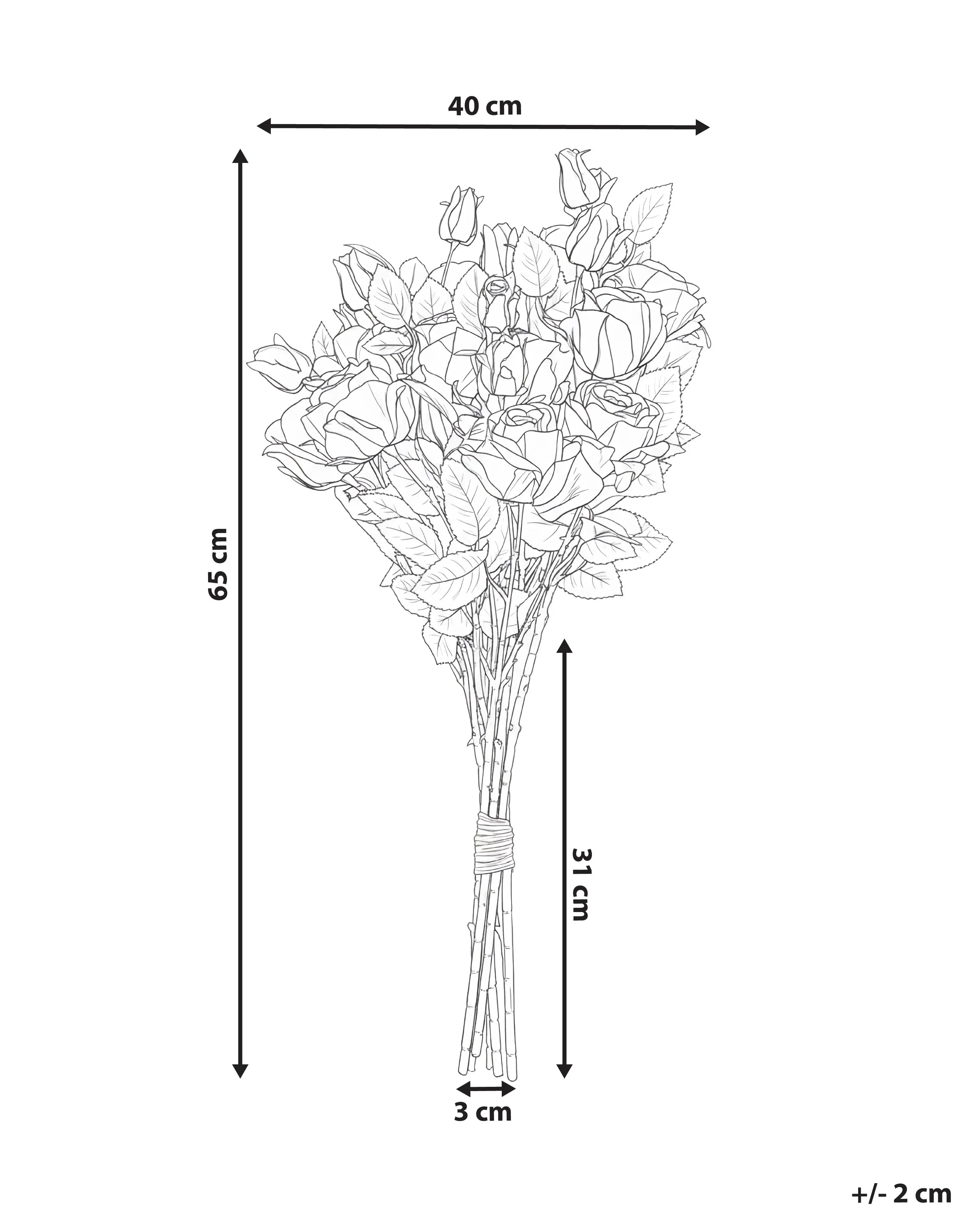 Bouquet de fleurs artificielles 65 cm Rouge