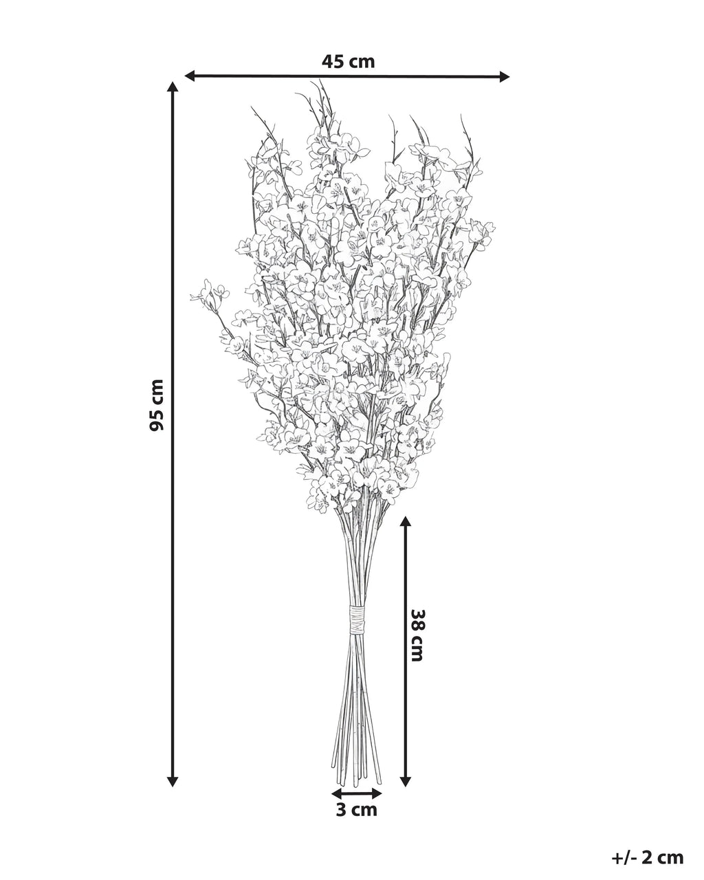 Bouquet de fleurs artificielles 95 cm Rose