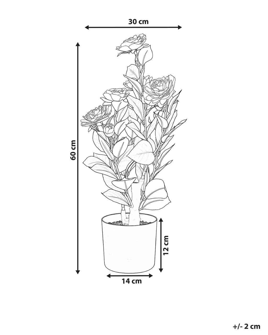 Plante artificielle CAMÉLIA 60 cm Vert