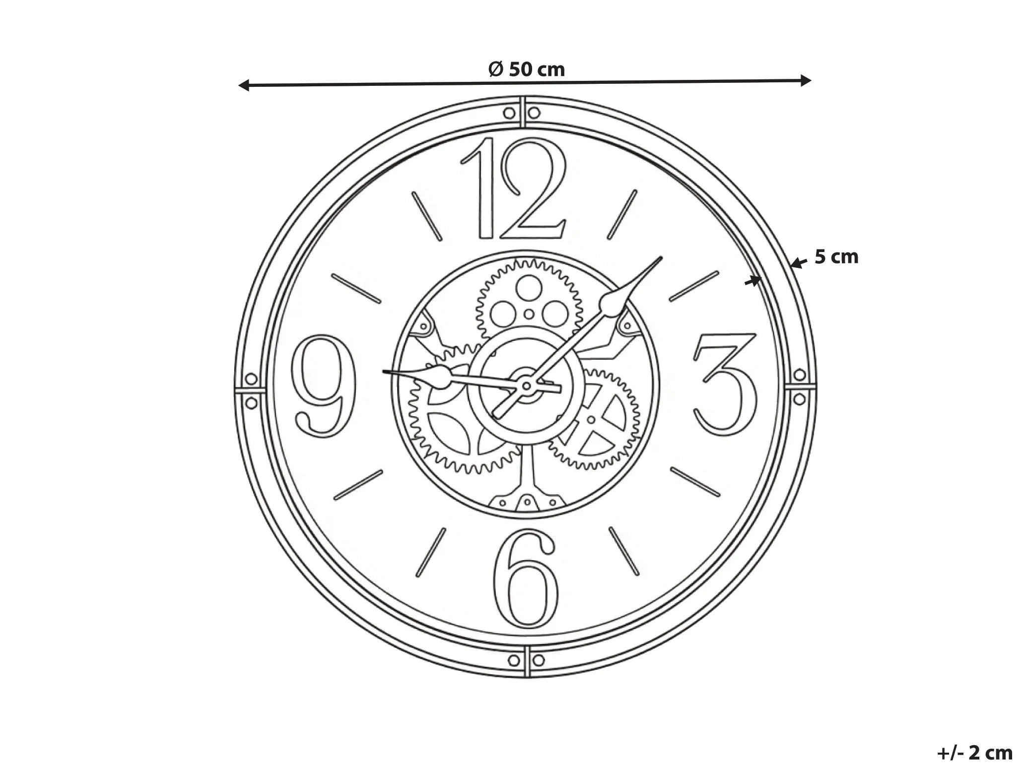 Horloge murale 50 cm Noire