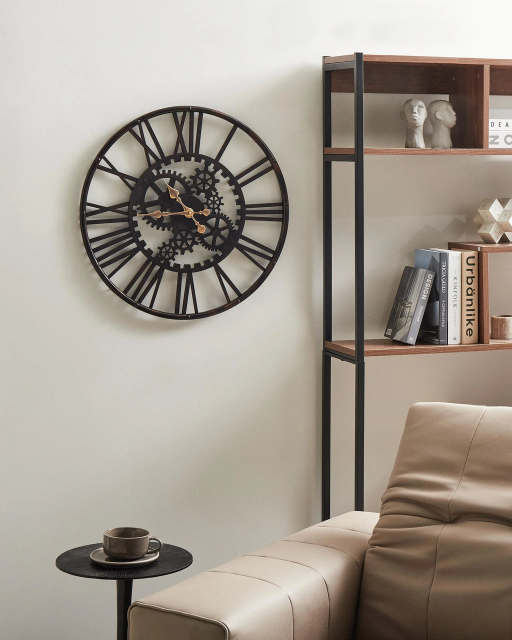 Horloge Murale 60 cm Métal Noir