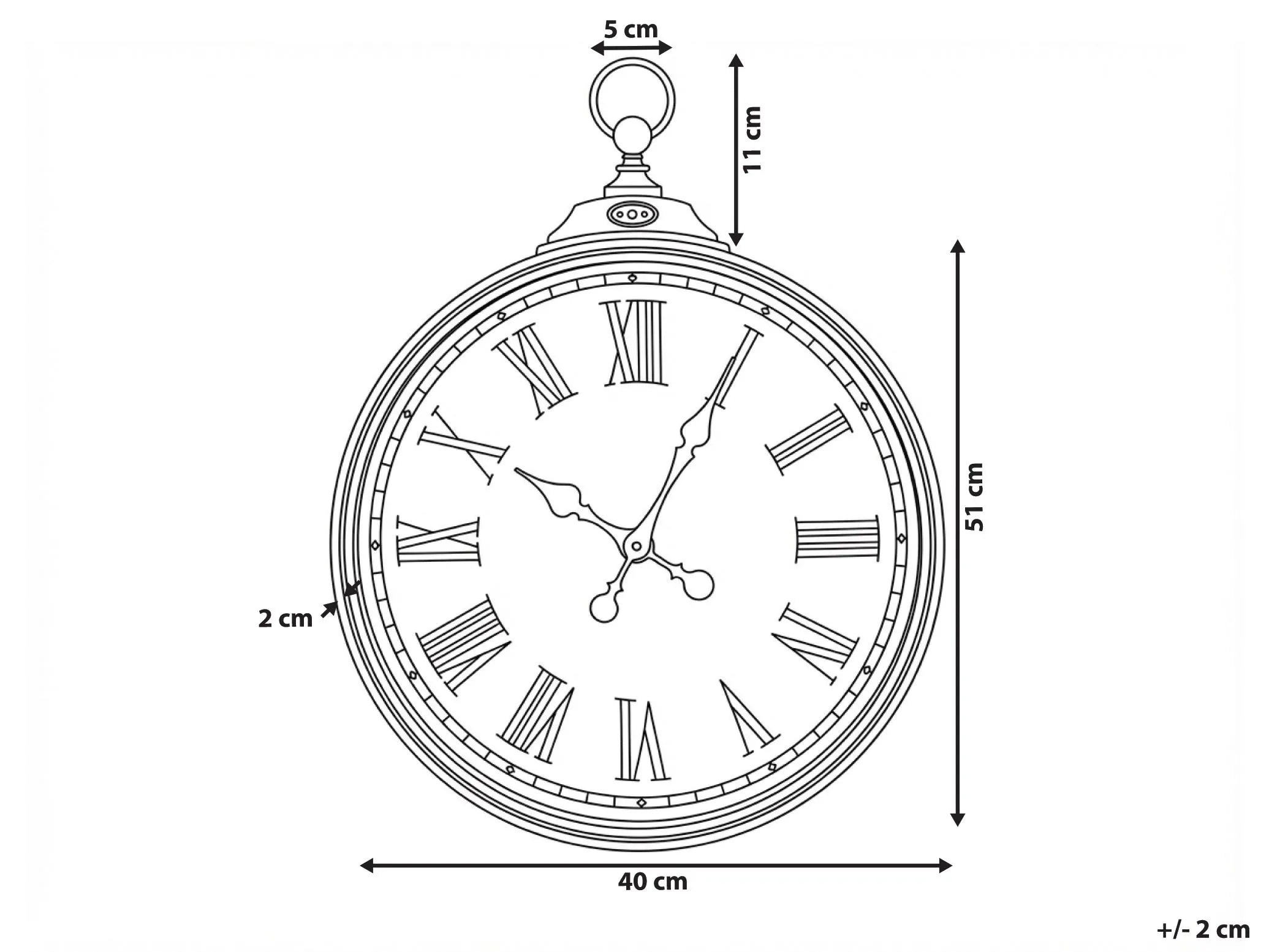 Horloge murale 40 cm Or