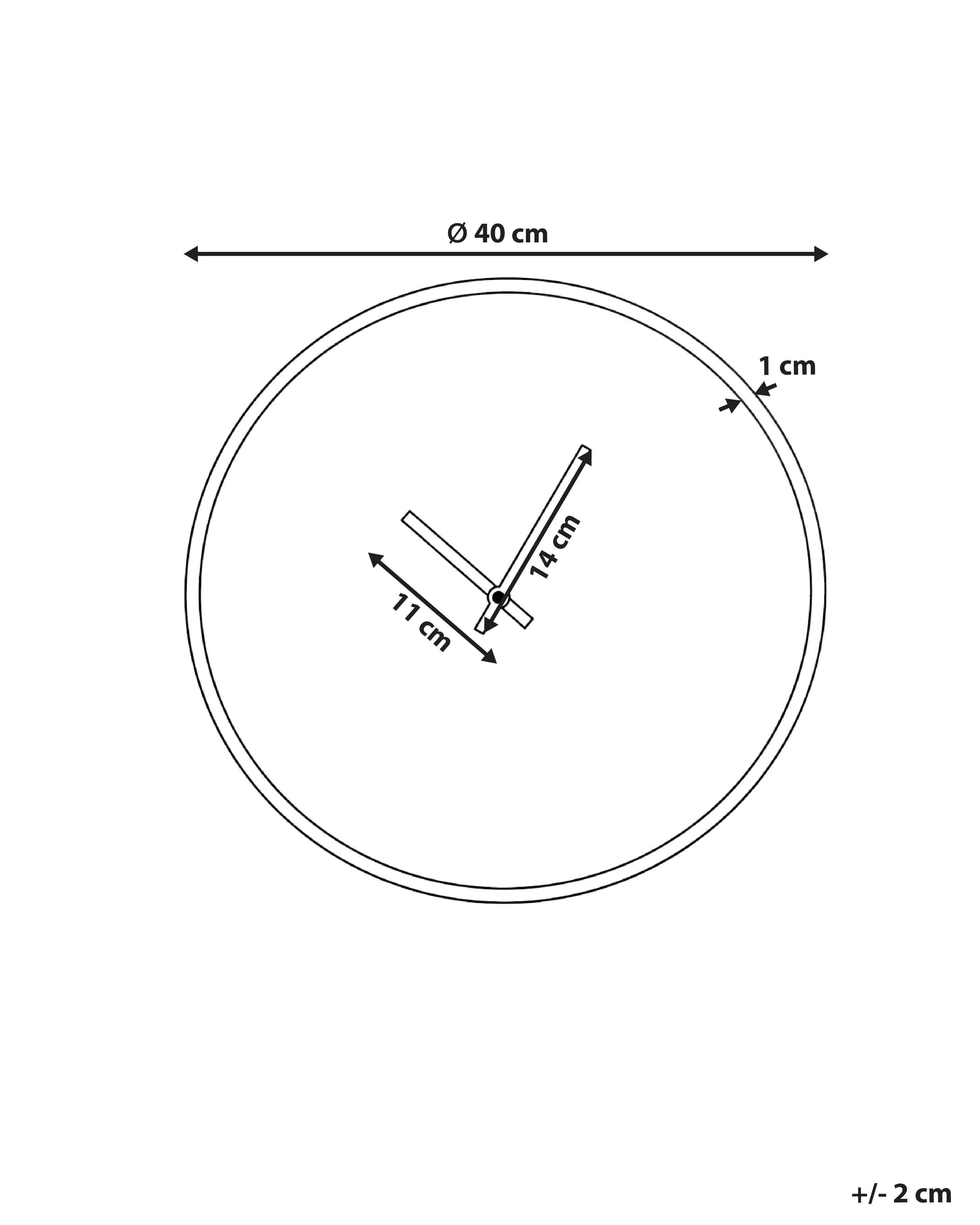 Horloge murale 40 cm Noir