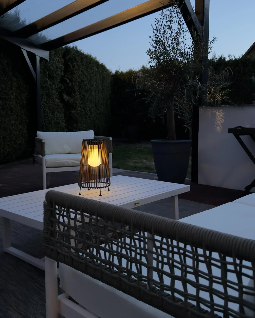 Lampe solaire 35 cm Naturelle