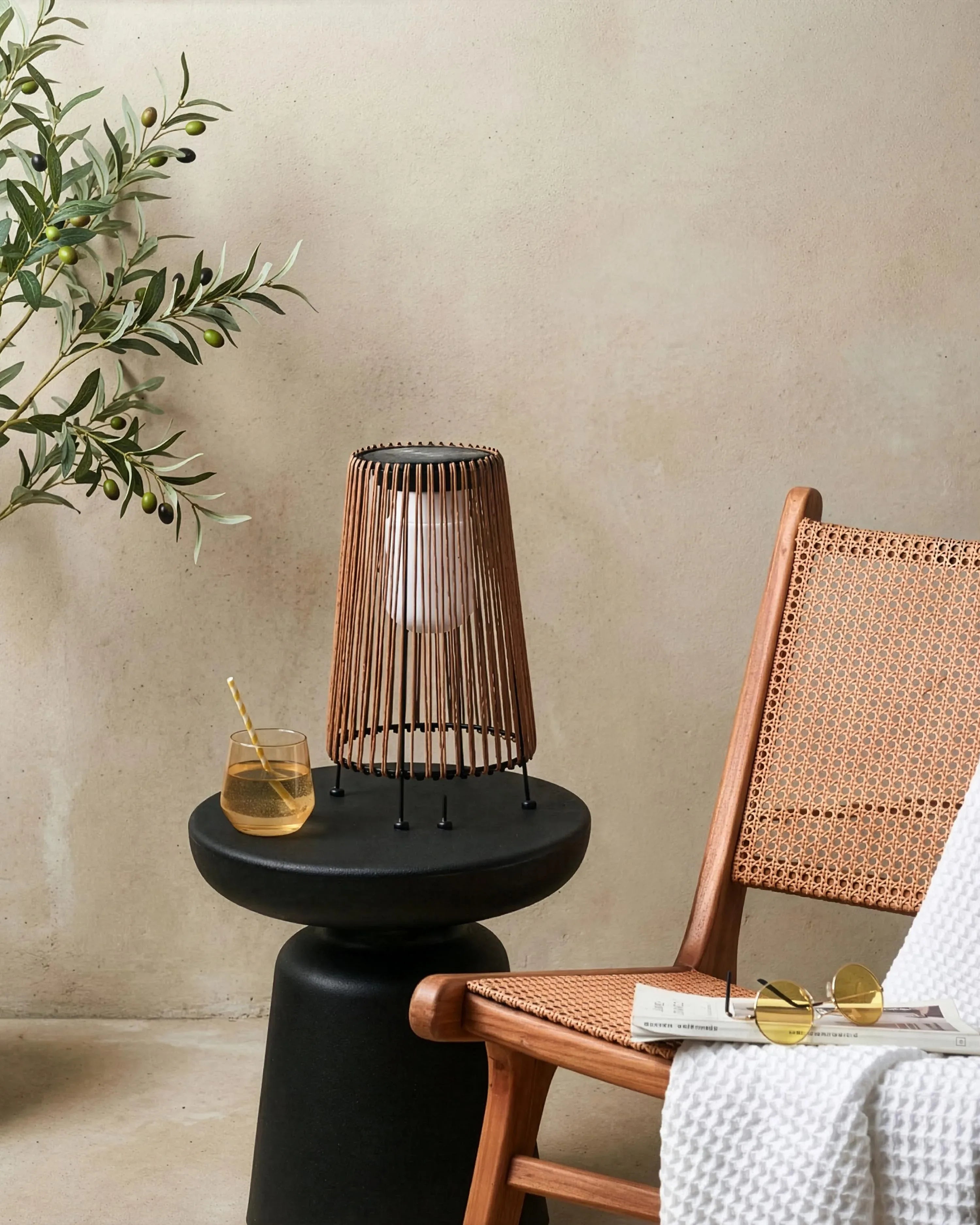 Lampe solaire 35 cm Naturelle